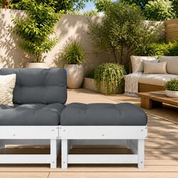 Functional White Outdoor Footstool with Comfortable Cushion