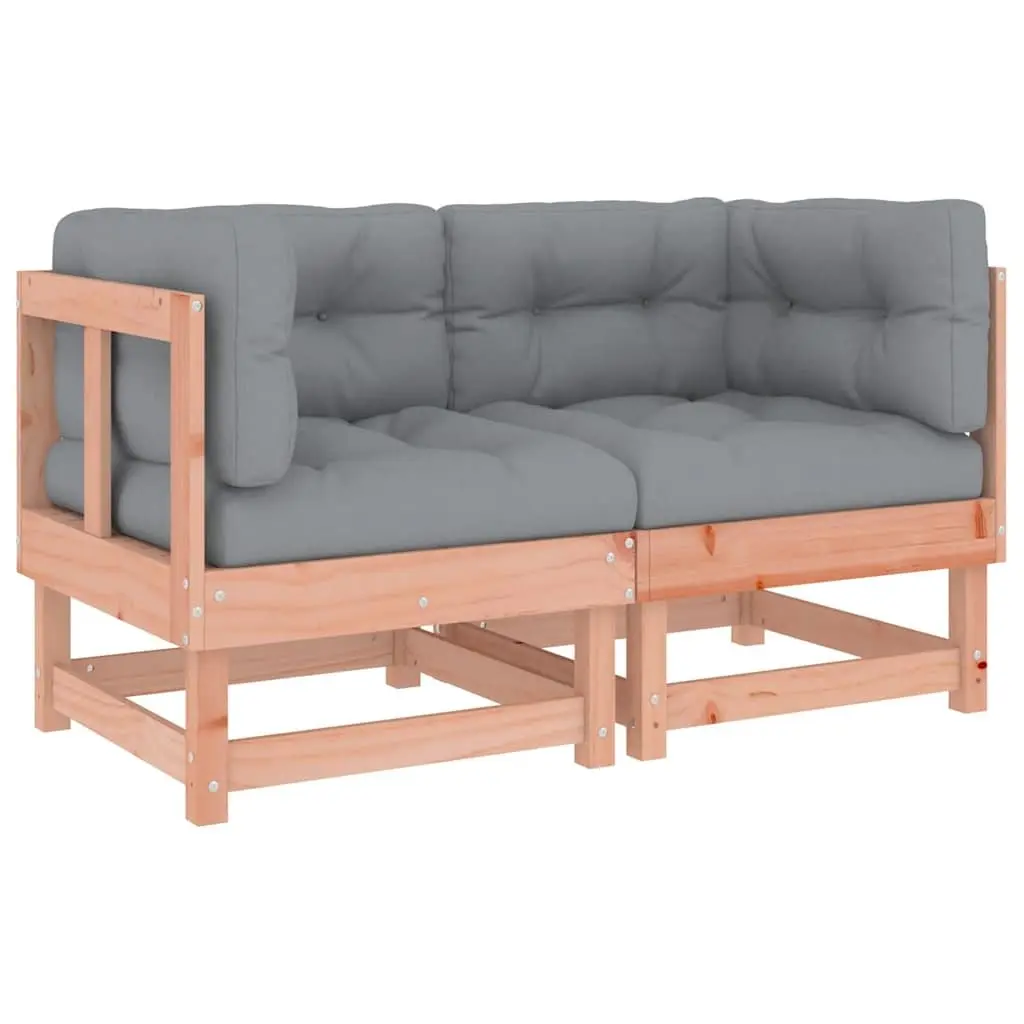 Outdoor Corner Sofas with Cushions 2 Pieces Solid Wood Garden Sectional Seating