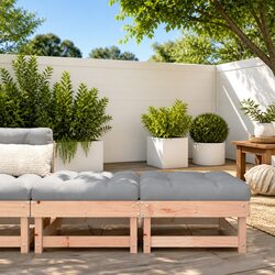 Practical Wooden Footstools for Outdoor Relaxation 2pc Set