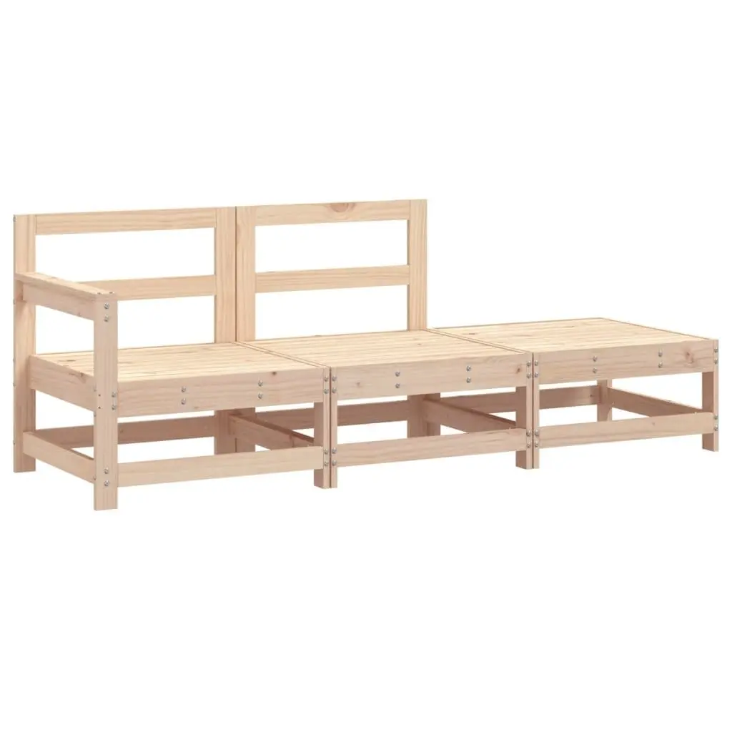 Garden Lounge Set 3 Piece Outdoor Sectional Sofa Patio Furniture Solid Wood Pine