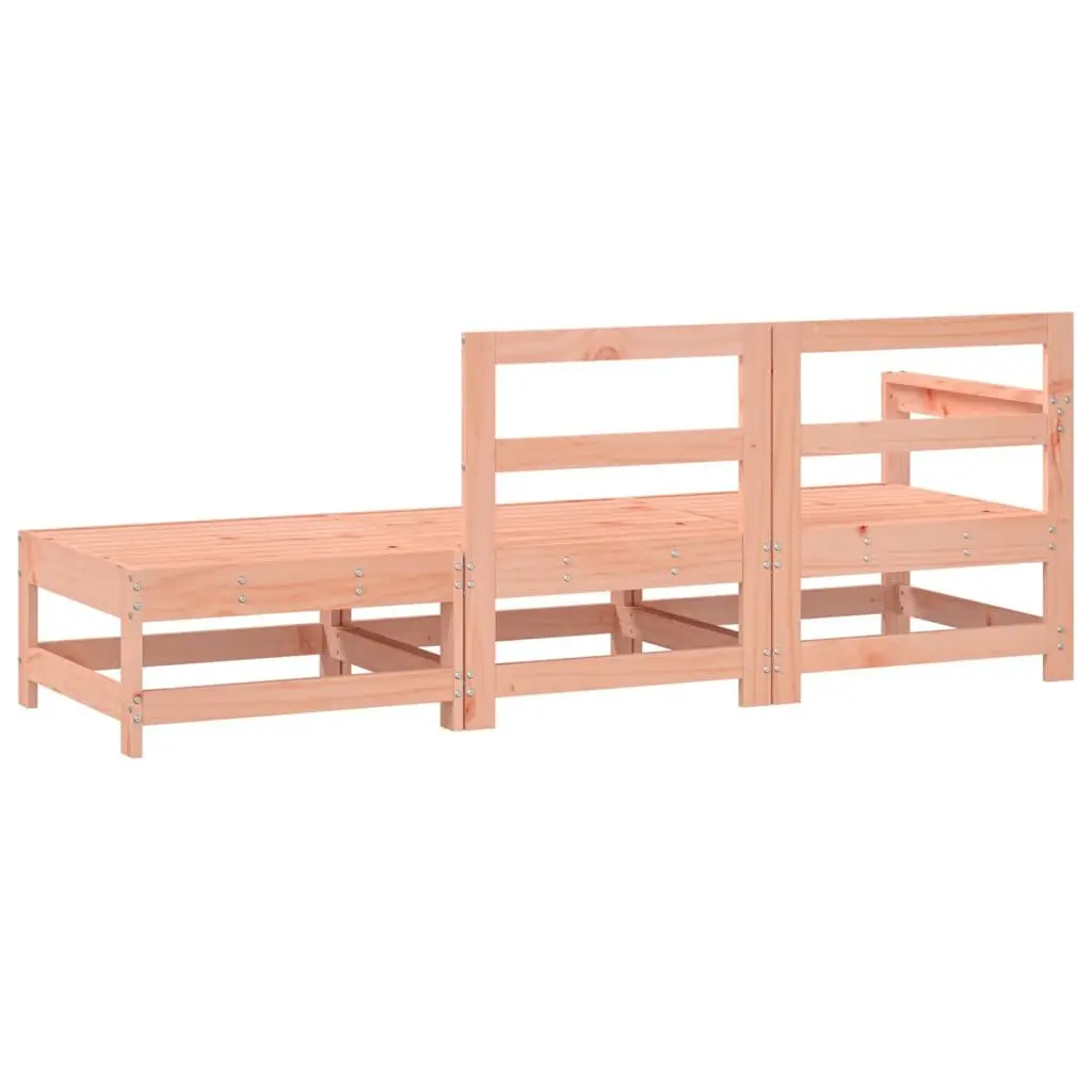 3 Piece Outdoor Garden Lounge Set Solid Douglas Wood Slatted Brown