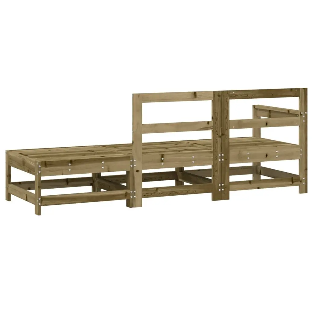 Outdoor Sectional Sofa 3 Piece Garden Lounge Set Impregnated Pine Slatted