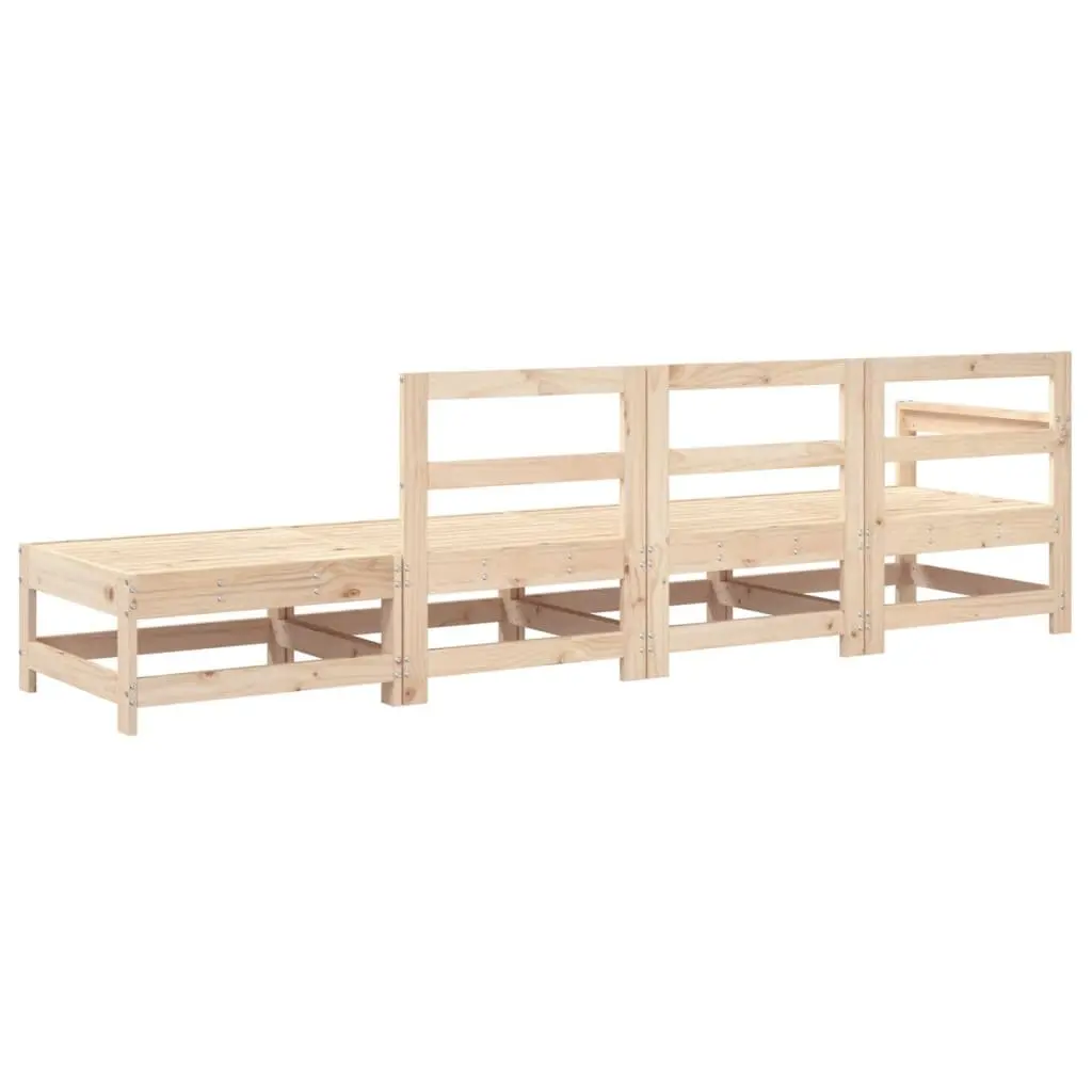 Garden Lounge Set 4 Piece Outdoor Sectional Sofa Solid Pine Wood Patio Furniture