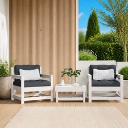 Functional Garden Chairs with Cushions 2 pcs White Wood