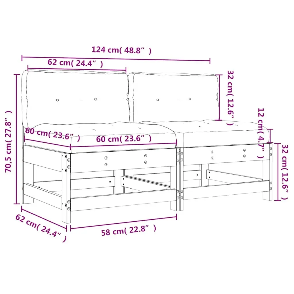 White Pine Middle Sectional Sofas for Gardens