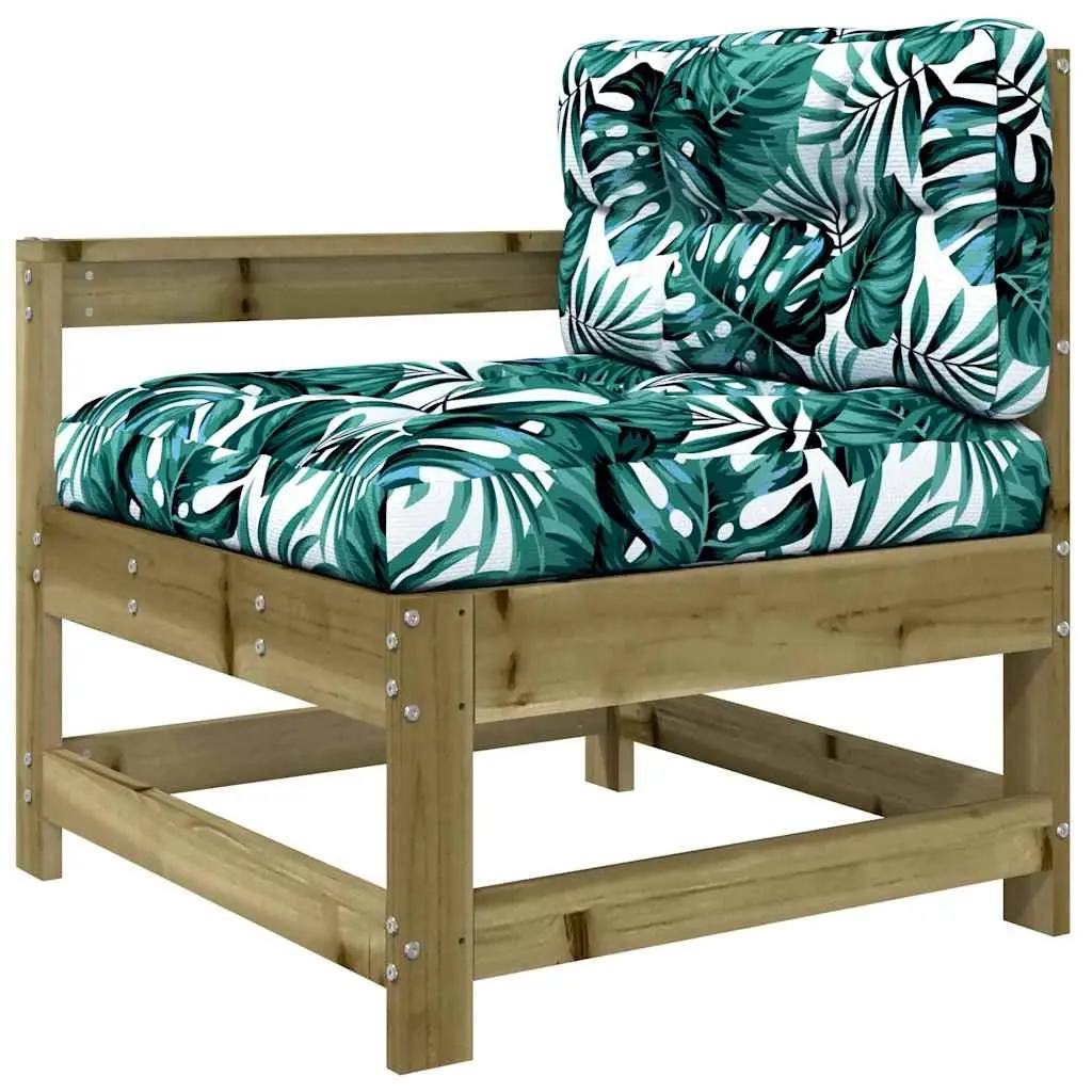 Garden Lounge Set Wooden 3 Piece Outdoor Sectional Sofa with Cushions Brown