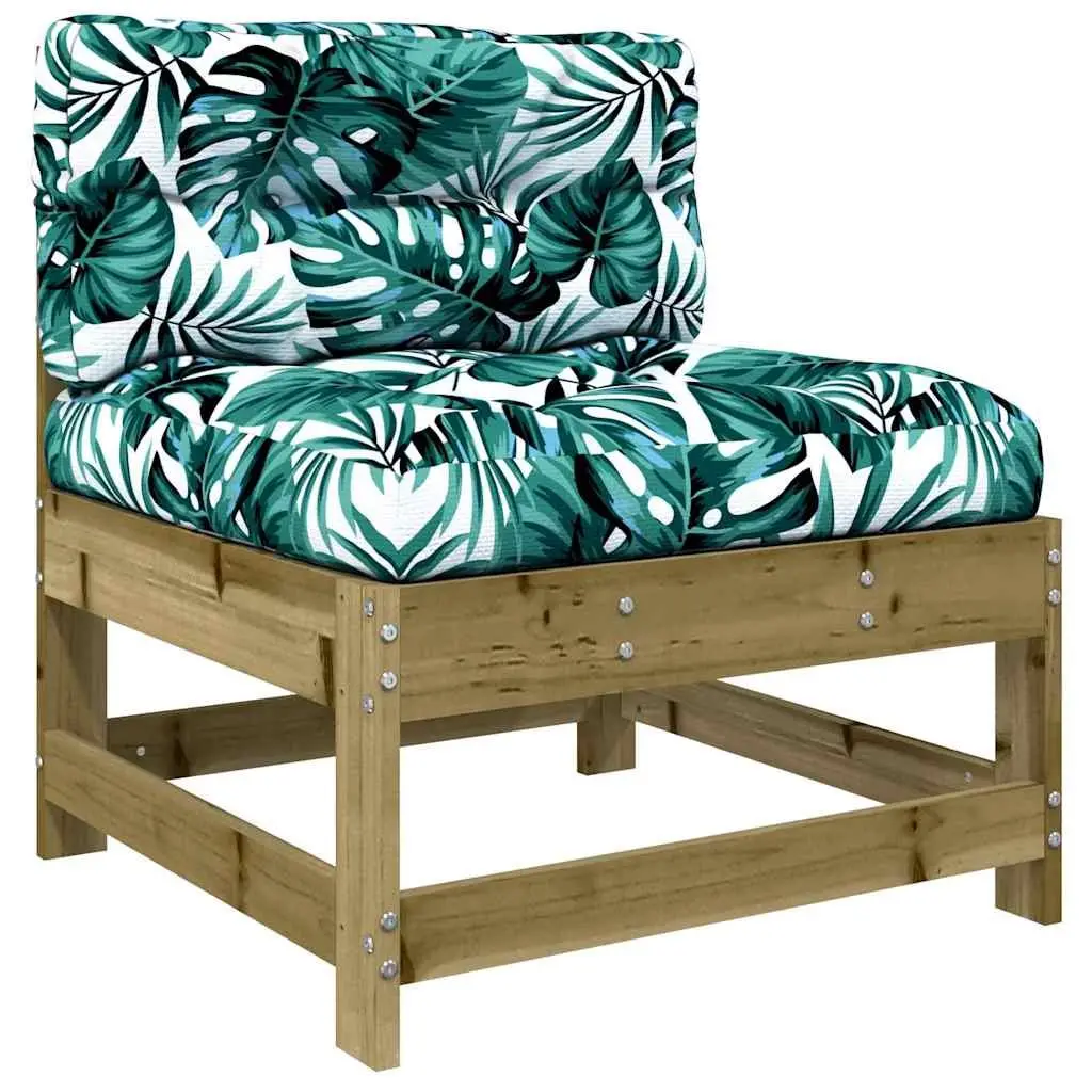 Garden Lounge Set Wooden 3 Piece Outdoor Sectional Sofa with Cushions Brown