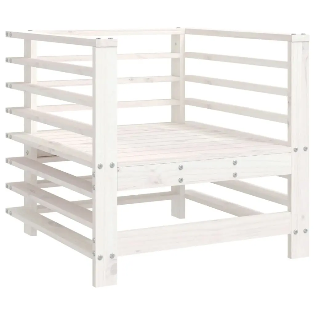 Garden Chairs with Cushions 2 pcs White Solid Wood Pine Patio Seating