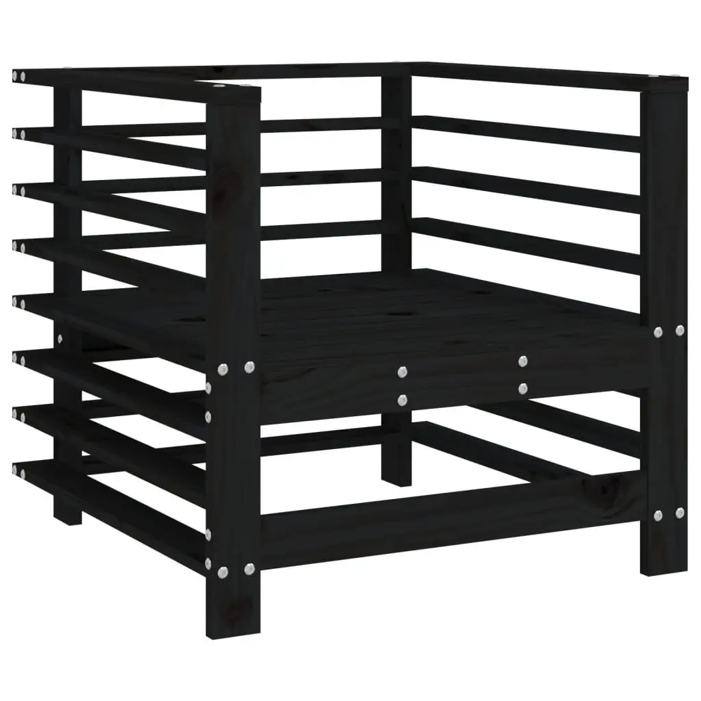 Outdoor Garden Chairs Wooden 2 pcs Black with Cushions