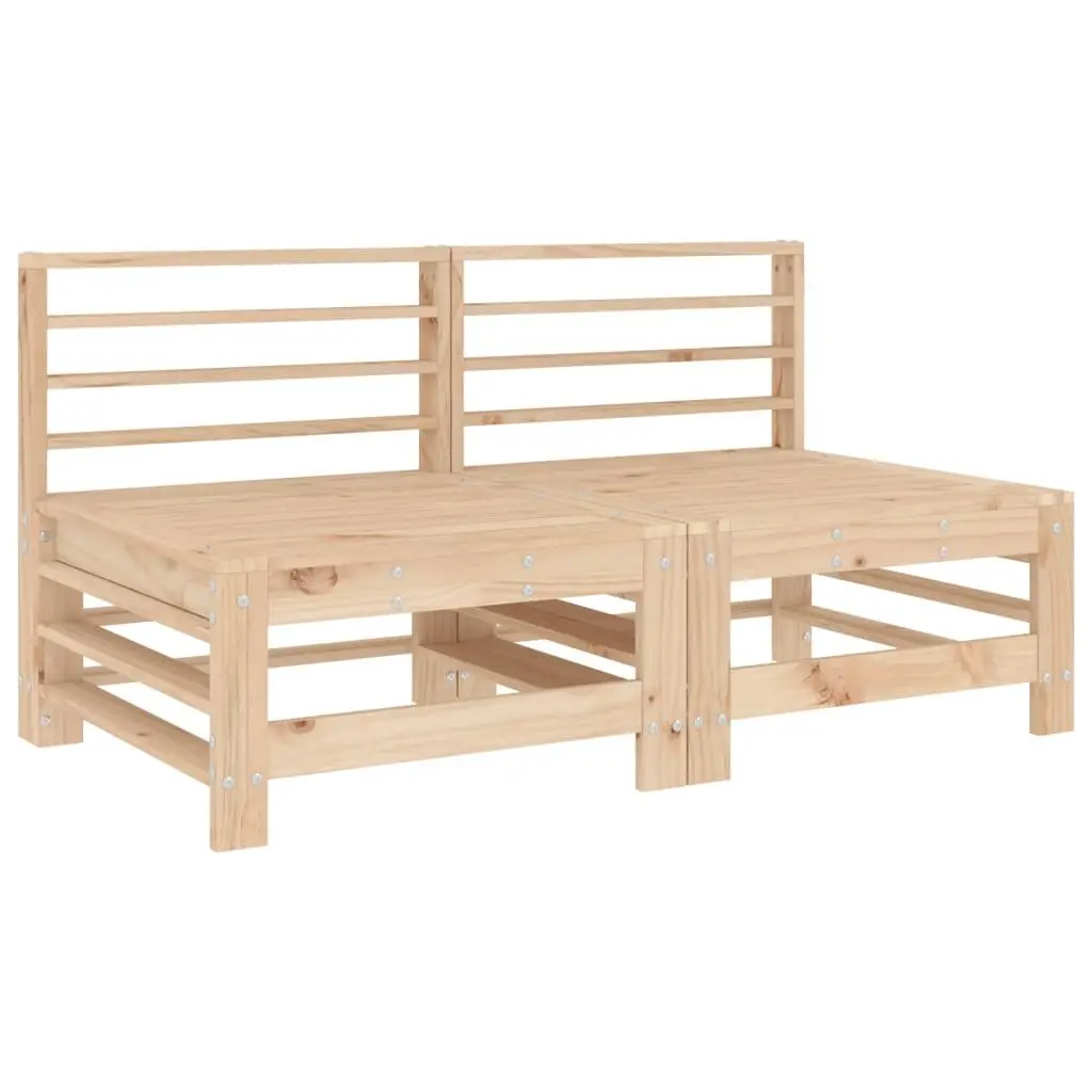 Outdoor Sectional Sofas Solid Wood Pine 2 pcs Brown with Cushions