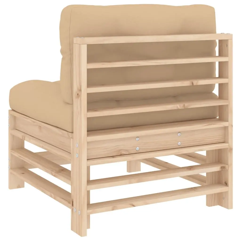 Outdoor Sectional Sofas Solid Wood Pine 2 pcs Brown with Cushions