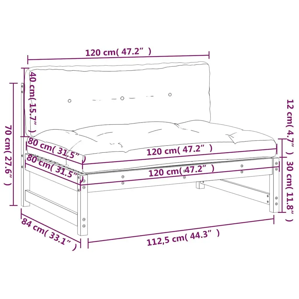 Middle Sofa Section for Outdoor Spaces