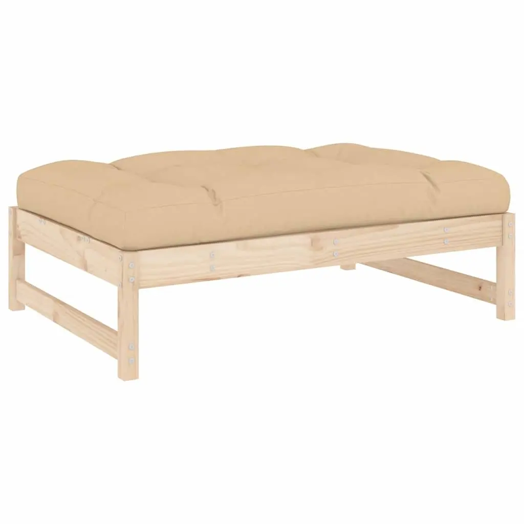 Garden Footstool Slatted Wood 120x80cm Brown