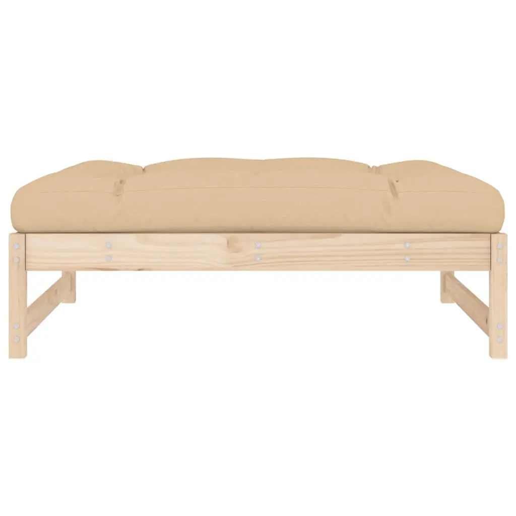 Garden Footstool Slatted Wood 120x80cm Brown