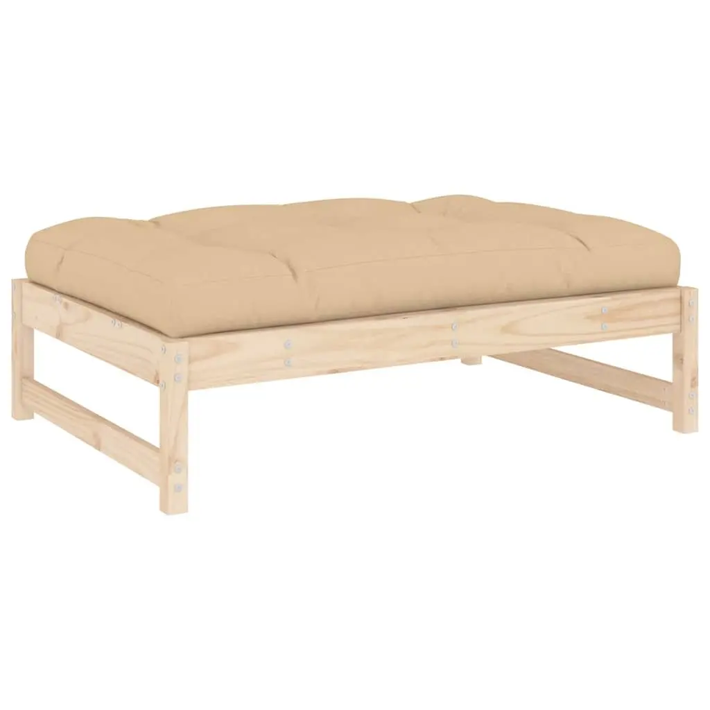 Garden Footstool Slatted Wood 120x80cm Brown
