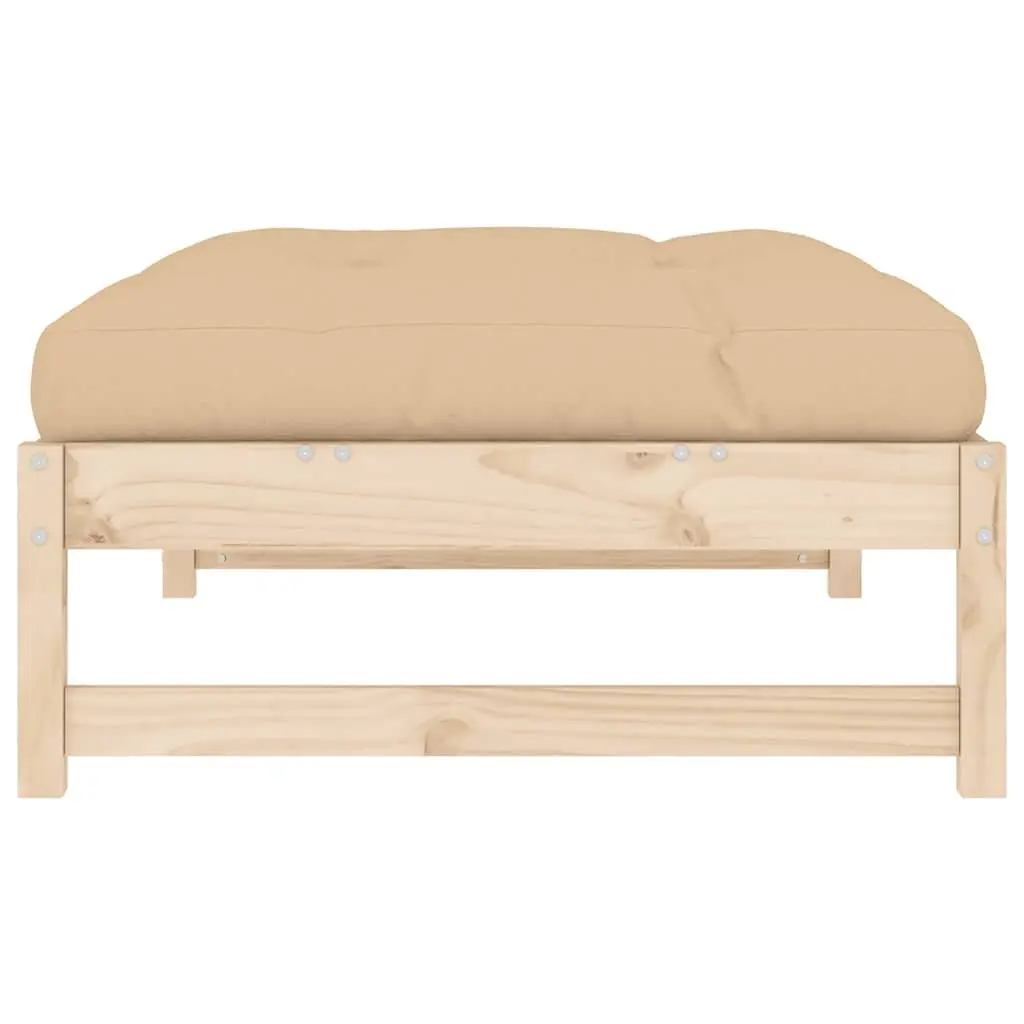 Garden Footstool Slatted Wood 120x80cm Brown