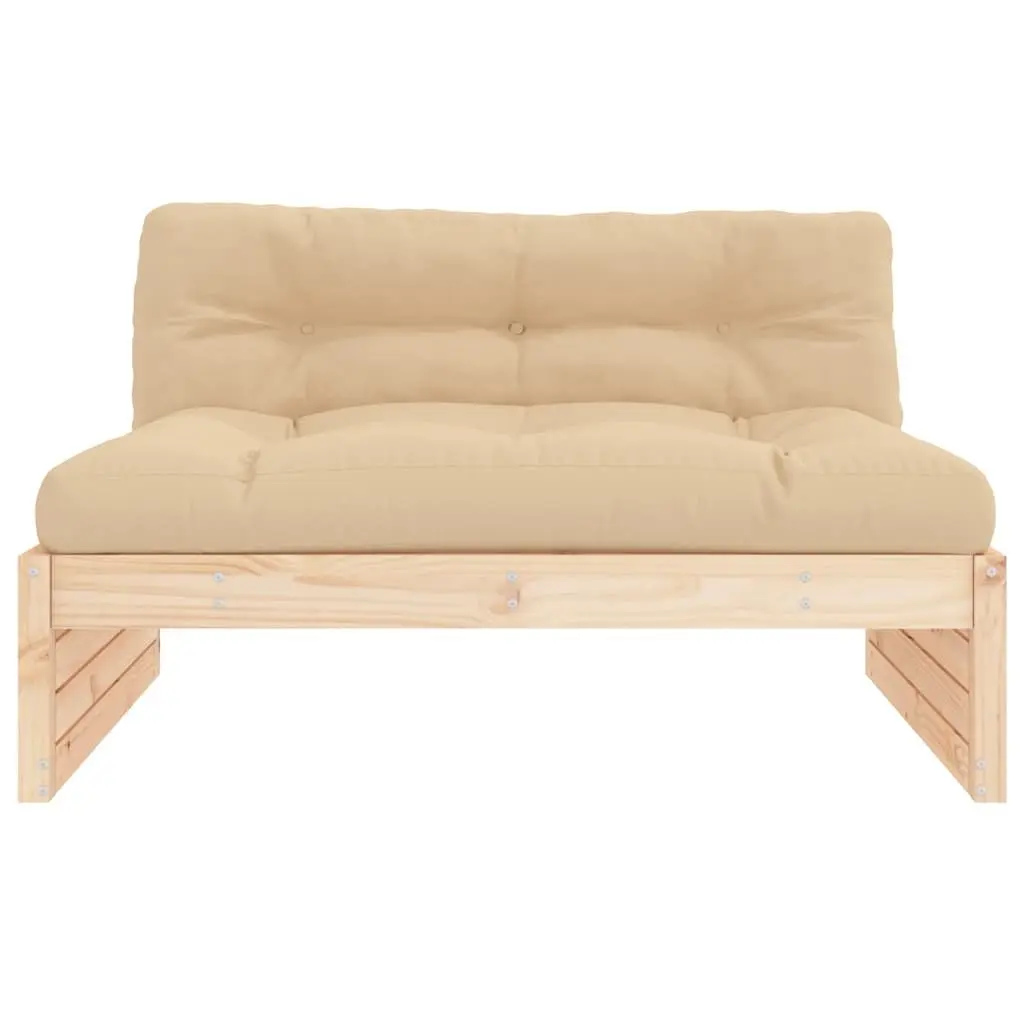 Middle Sofa Solid Pine Wood 120x80 cm Brown Outdoor Sectional Garden Patio Seating
