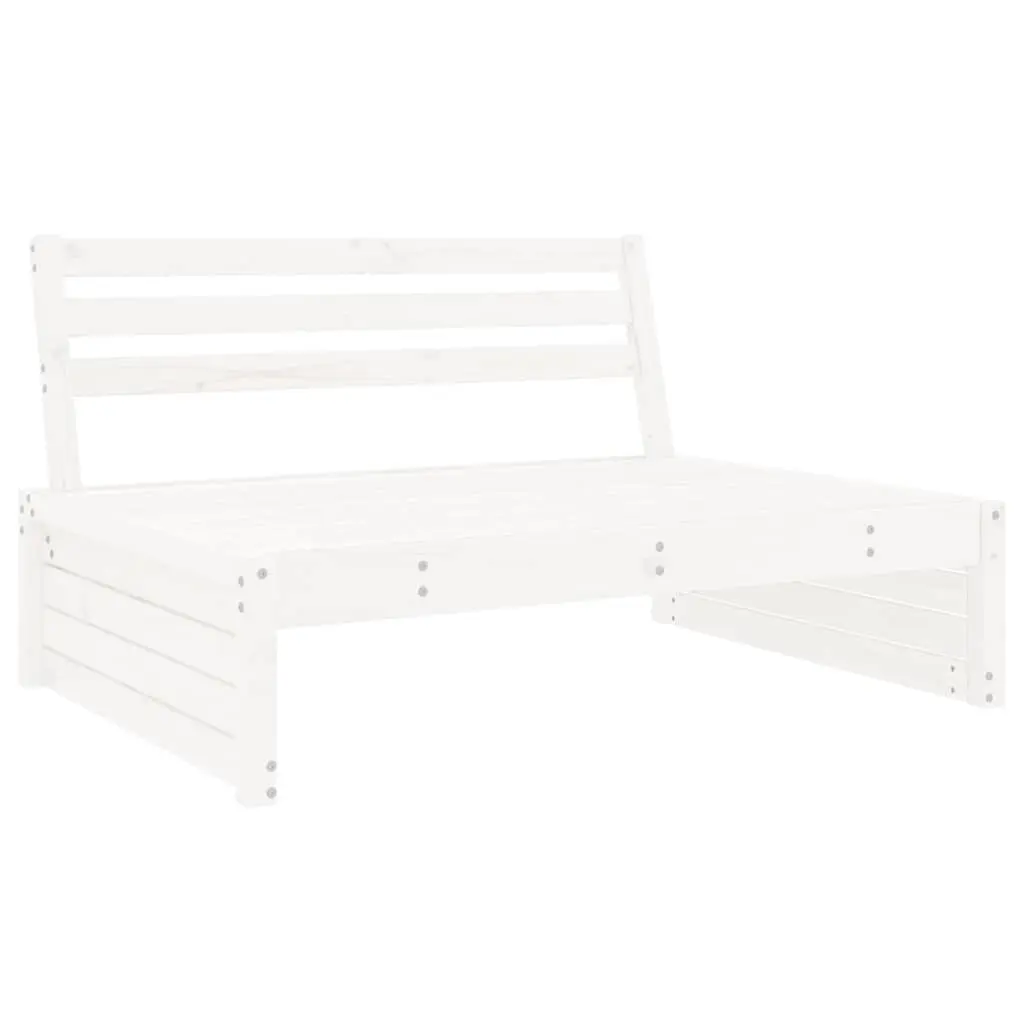 Middle Sofa Section Solid Pine Wood 120 x 80 cm White Garden Patio Seating Modular