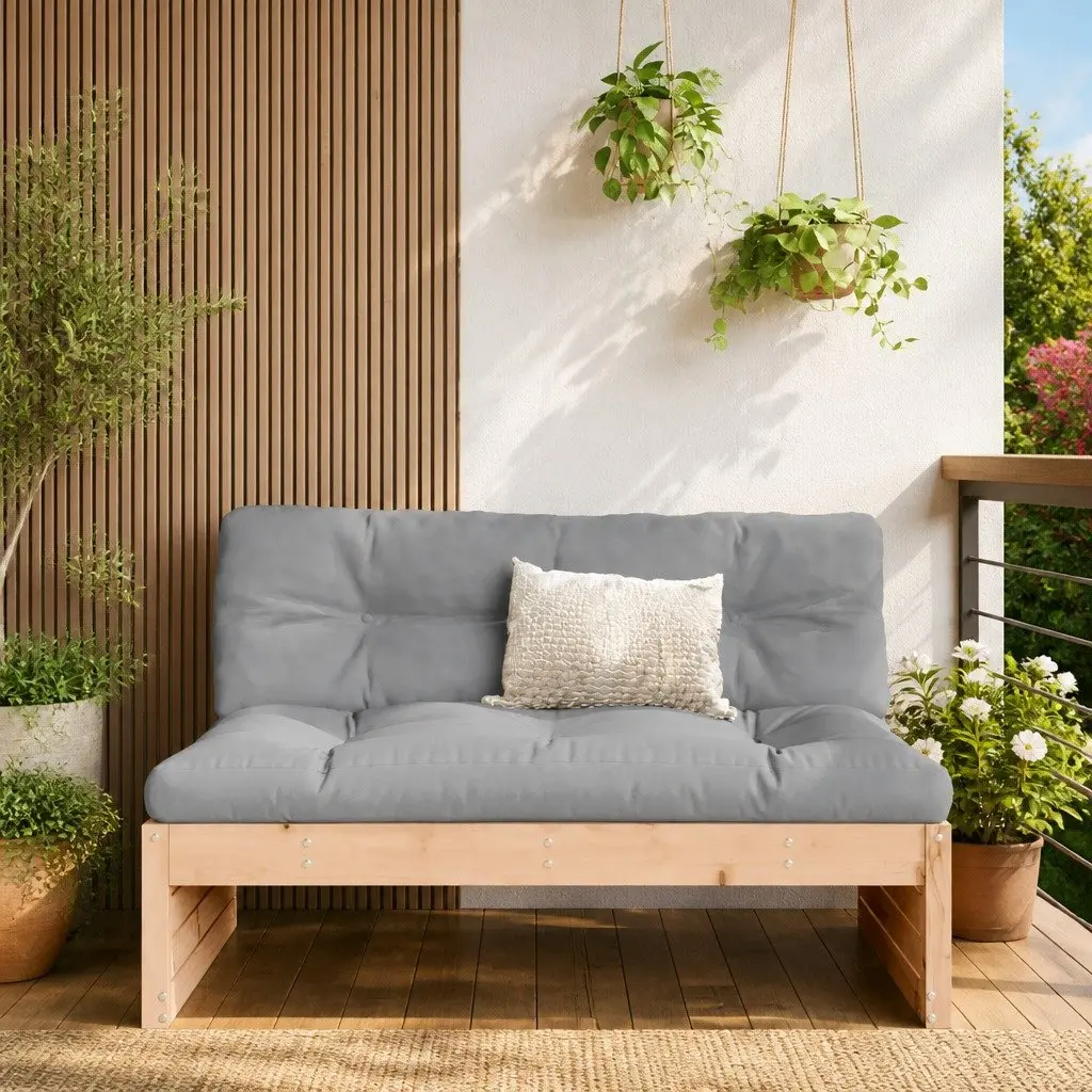 Middle Sofa Solid Douglas Wood 120x80 cm Brown Outdoor Sectional Seating