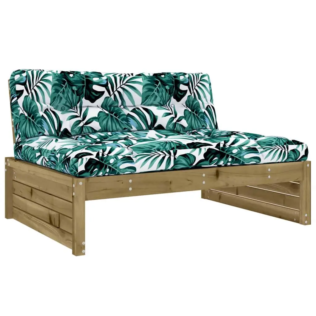 Outdoor Sectional Middle Sofa 120x80cm Wooden Garden Patio Seating Unit