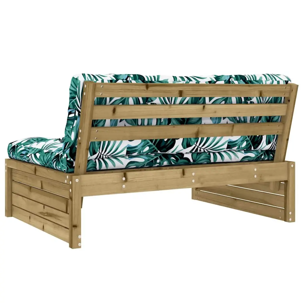 Outdoor Sectional Middle Sofa 120x80cm Wooden Garden Patio Seating Unit