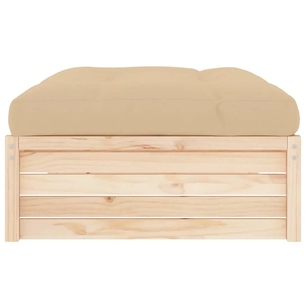 Garden Footstool Outdoor Slatted Design Solid Wood Pine Brown Patio Furniture