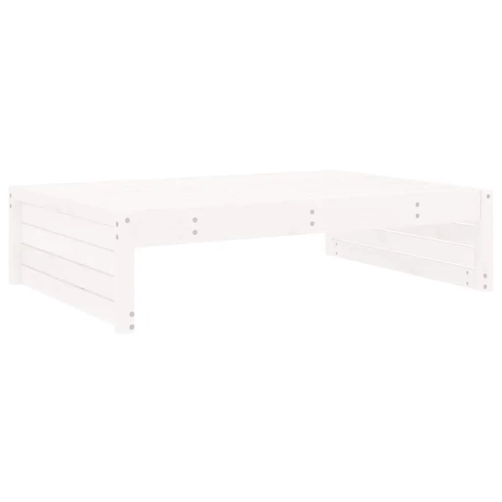 Garden Footstool Solid Pine Wood 120 x 80 cm White Outdoor Seating Ottoman