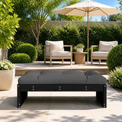 Versatile Black Footstool for Your Patio and Garden