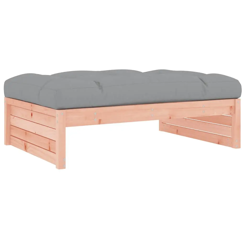 Garden Footstool Outdoor Seating Slatted Design Soft Cushion Patio Lounger