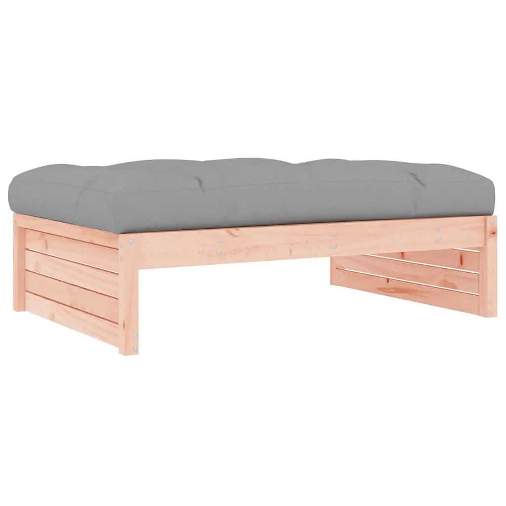 Garden Footstool Outdoor Seating Slatted Design Soft Cushion Patio Lounger