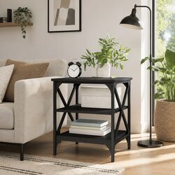 Practical Black Storage Side Table for Everyday Use