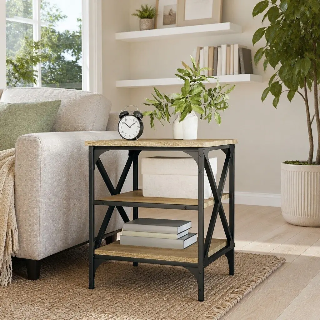 End Table Engineered Wood Brown 40x42x50cm