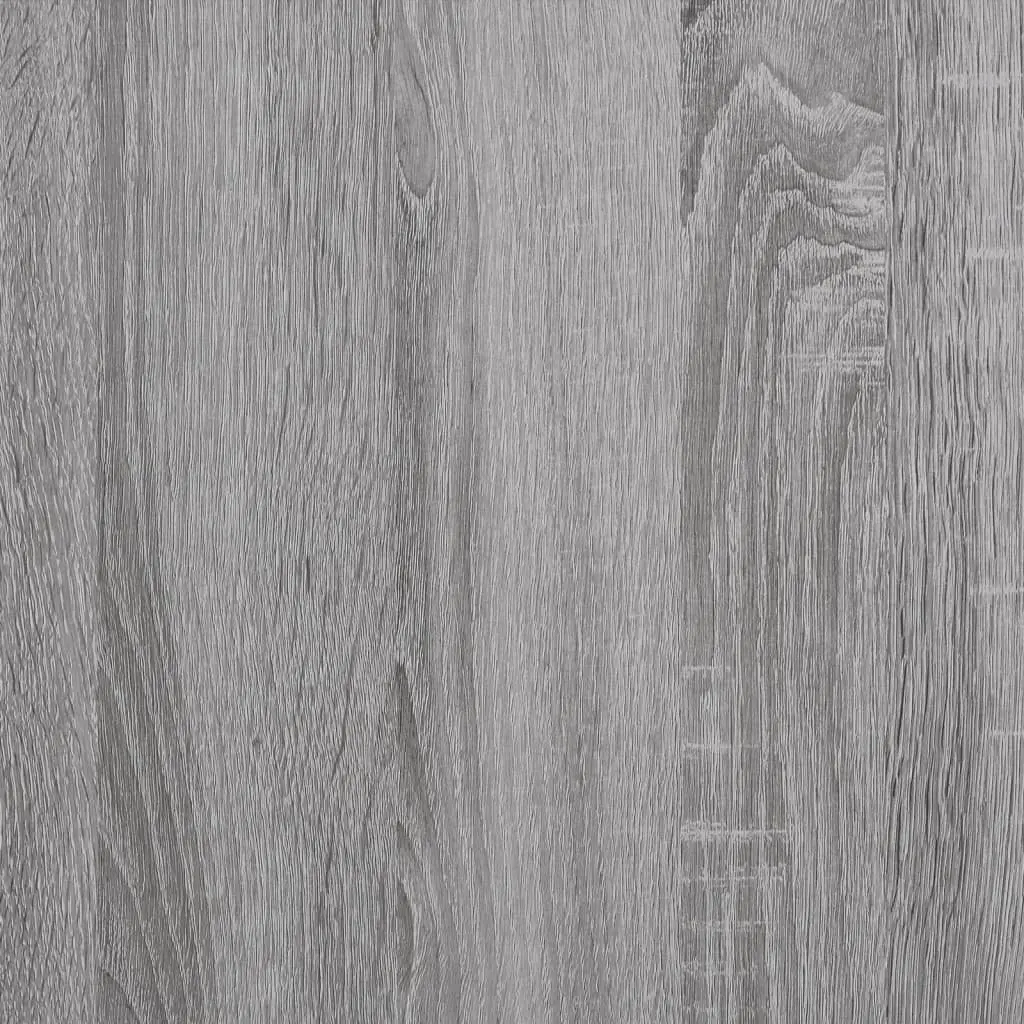 Side Table Grey Engineered Wood Storage Accent Furniture Industrial Steel Frame 40x42x50cm