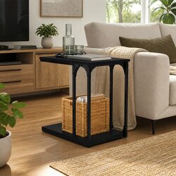 Practical C-Shape Side Table for Living Room Use