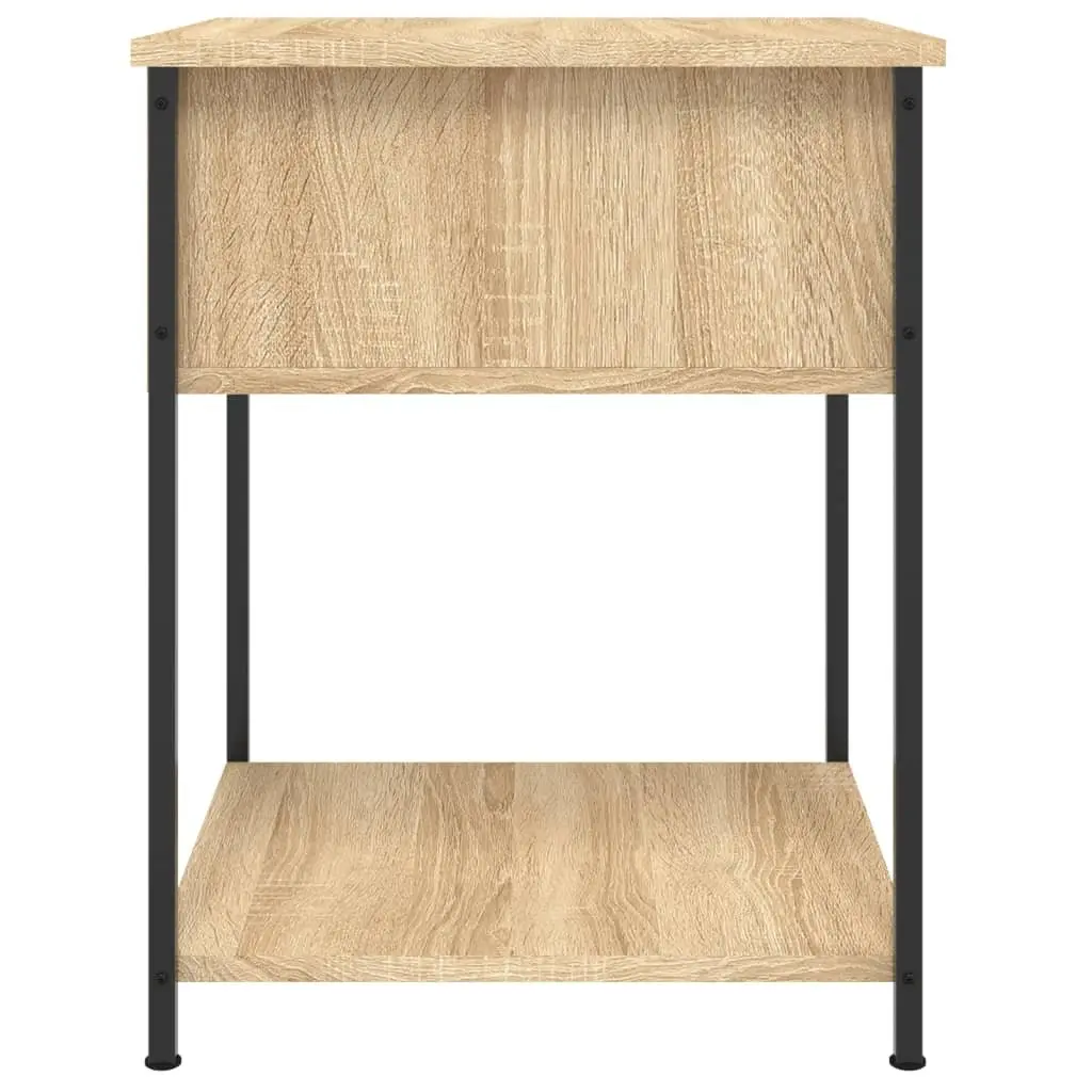 Bedside Tables Engineered Wood Metal Frame 44x45x58 cm Brown 2 Piece