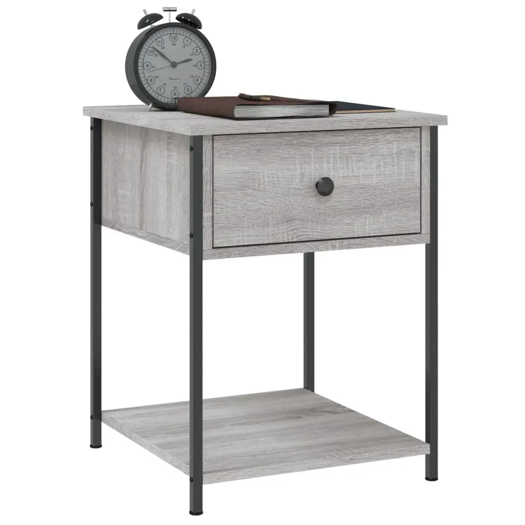 Bedside Table Grey Sonoma 44x45x58 cm Storage Cabinet Side Table Nightstand