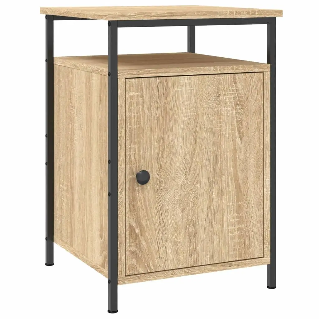 Engineered Wood Bedside Cabinet 40x42x60cm Brown Storage Nightstand with Display Surface 2 Pieces