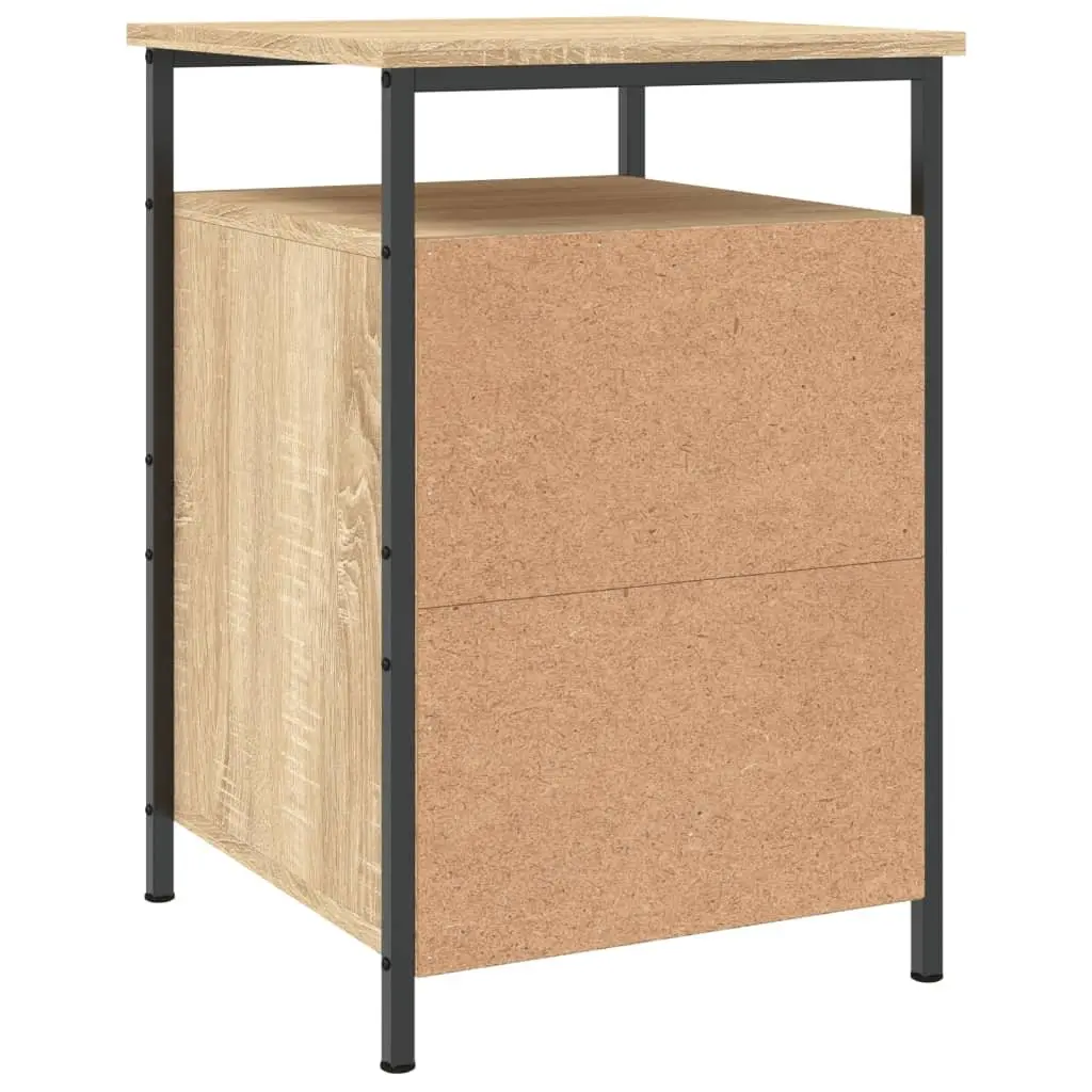 Engineered Wood Bedside Cabinet 40x42x60cm Brown Storage Nightstand with Display Surface 2 Pieces