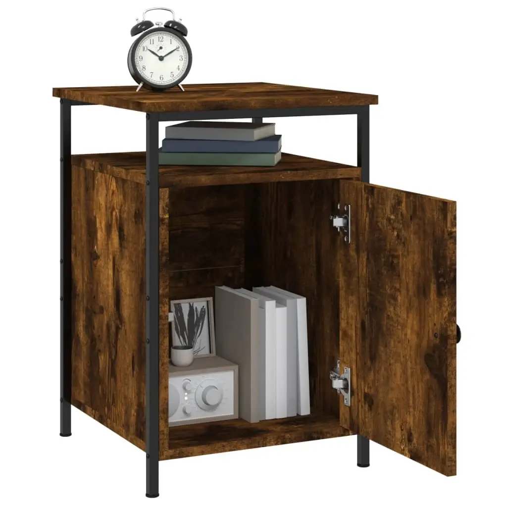 Bedside Cabinets 2 pcs Brown Engineered Wood Storage Bedroom Nightstand Tables