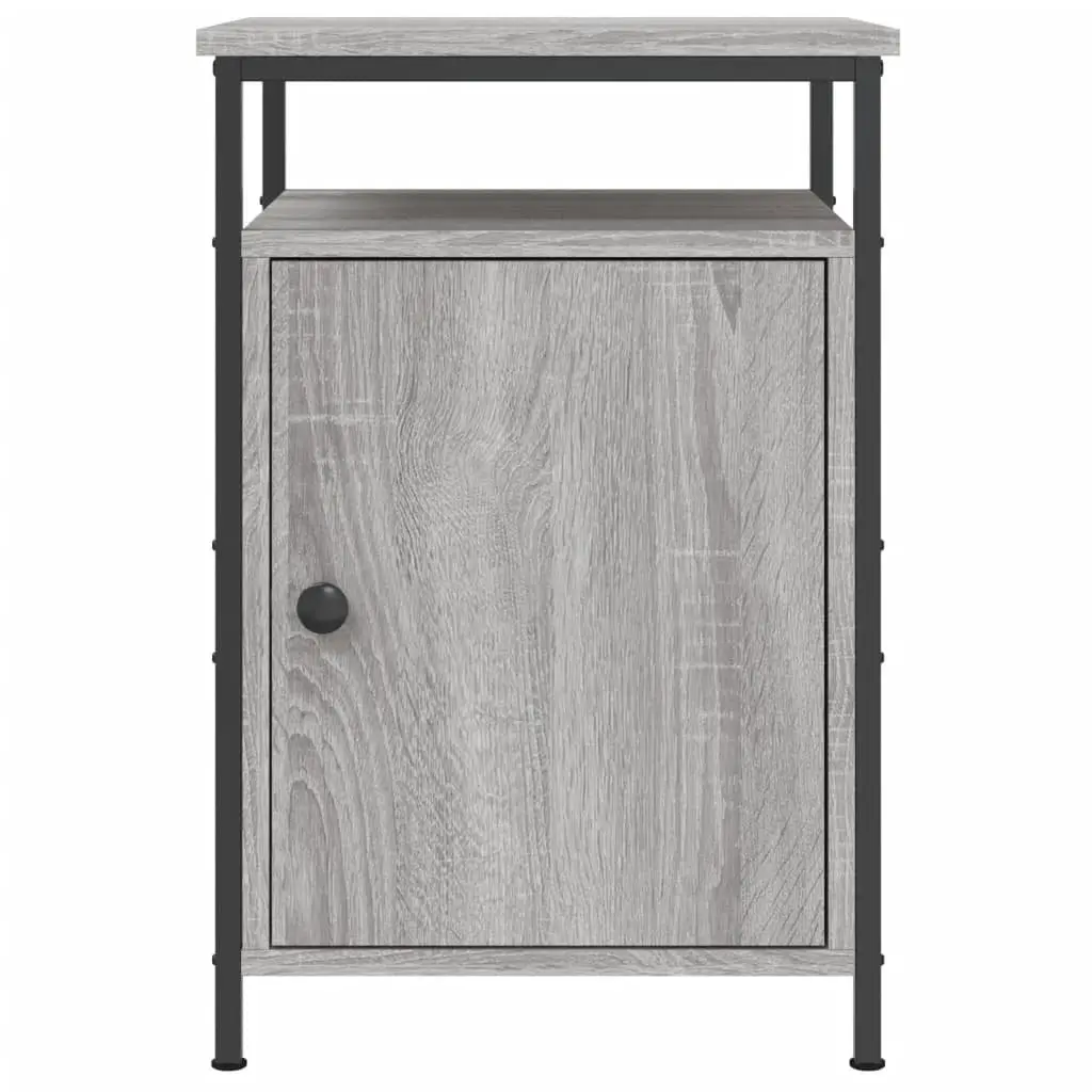 Bedside Cabinets 2 pcs Grey Sonoma Engineered Wood Storage Side Table Bedroom