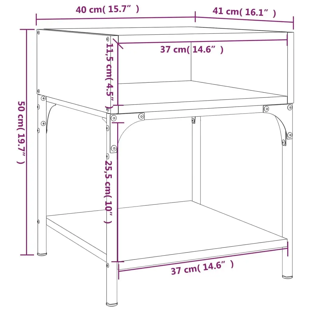 Bedside Tables Engineered Wood Brown 40x41x50 cm 2 pcs Nightstand Cabinet