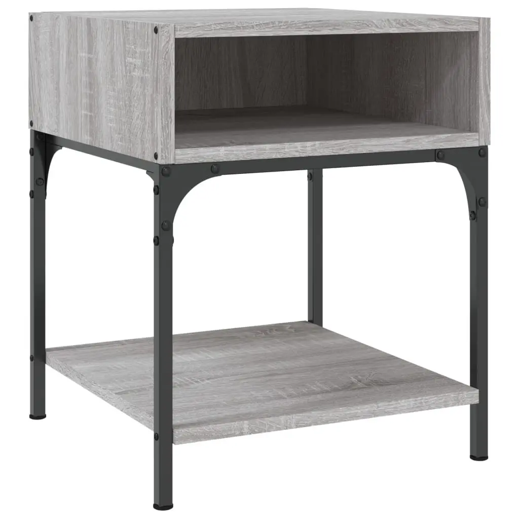 2 Piece Nightstands Engineered Wood Grey Sonoma 40x41x50 cm Bedside Tables