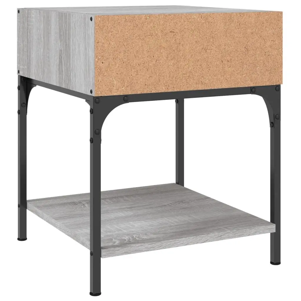 2 Piece Nightstands Engineered Wood Grey Sonoma 40x41x50 cm Bedside Tables