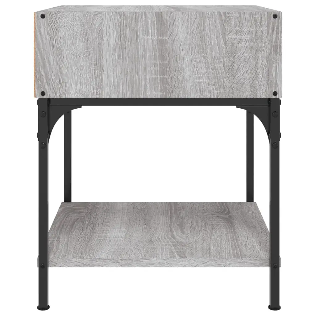 2 Piece Nightstands Engineered Wood Grey Sonoma 40x41x50 cm Bedside Tables