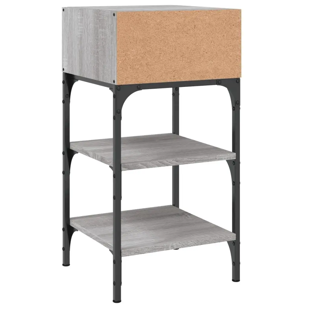 Bedside Tables Grey Sonoma Engineered Wood Nightstand Set of 2 35x34.5x70 cm