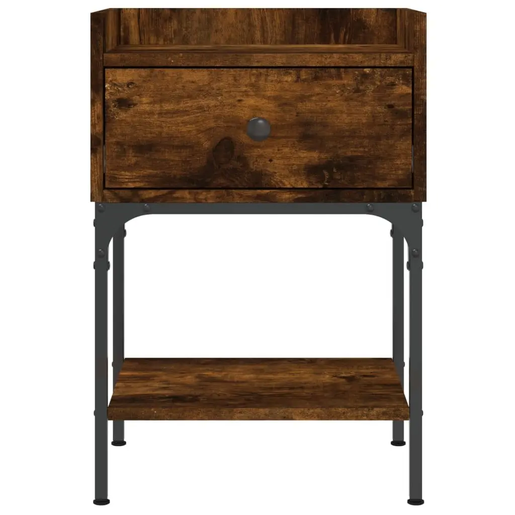 Bedside Tables Engineered Wood 40.5x31x60 cm Brown 2 Piece Nightstand Cabinet
