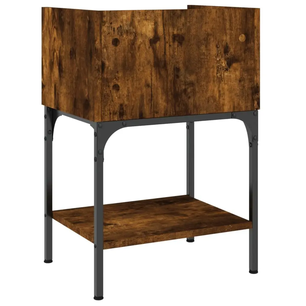 Bedside Tables Engineered Wood 40.5x31x60 cm Brown 2 Piece Nightstand Cabinet