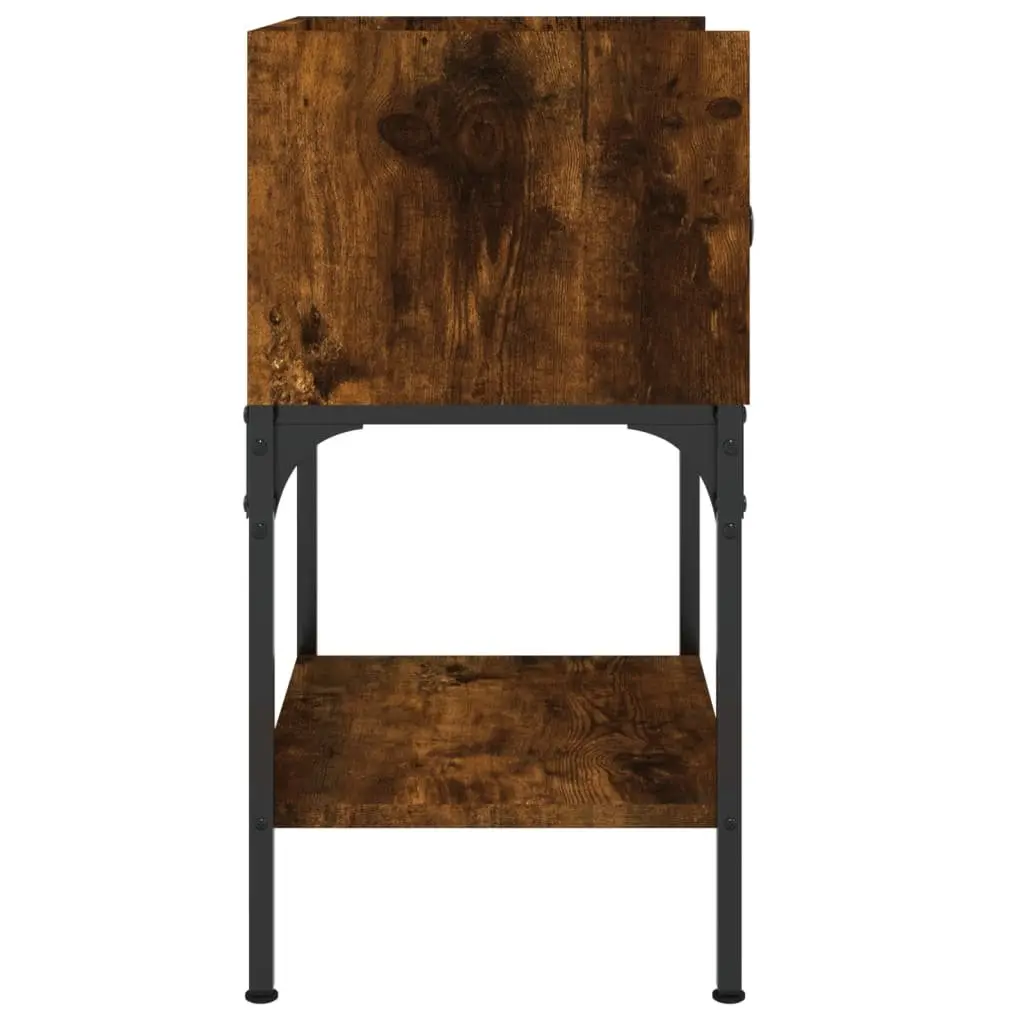 Bedside Tables Engineered Wood 40.5x31x60 cm Brown 2 Piece Nightstand Cabinet