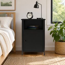 Black Nightstand 40x42x60 cm for Home Use