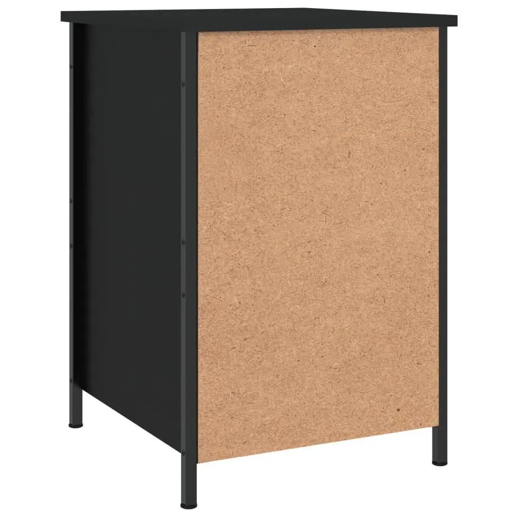 Bedside Cabinet Engineered Wood Black 40x42x60 cm Storage Nightstand Table